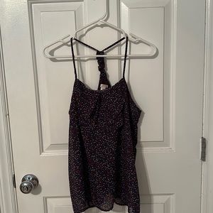 Navy tank top with red white and blue pattern